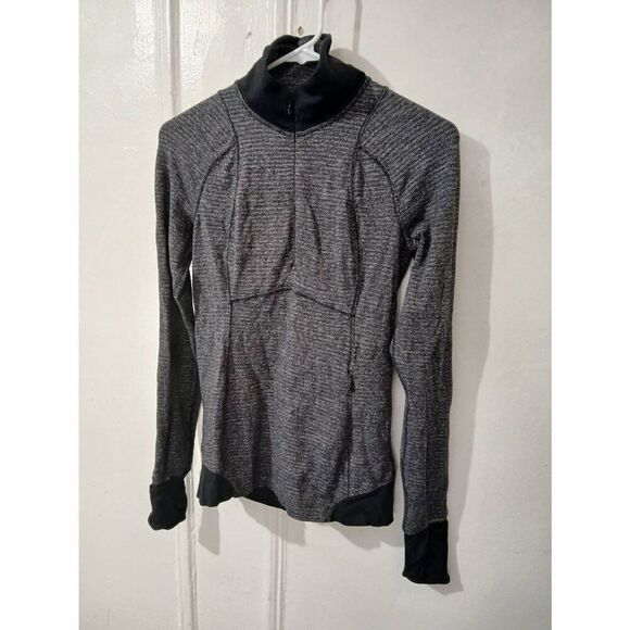Lululemon women size 4 RUNDERFUL1/2 zip base runner longsleeve top running gray - Picture 2 of 7